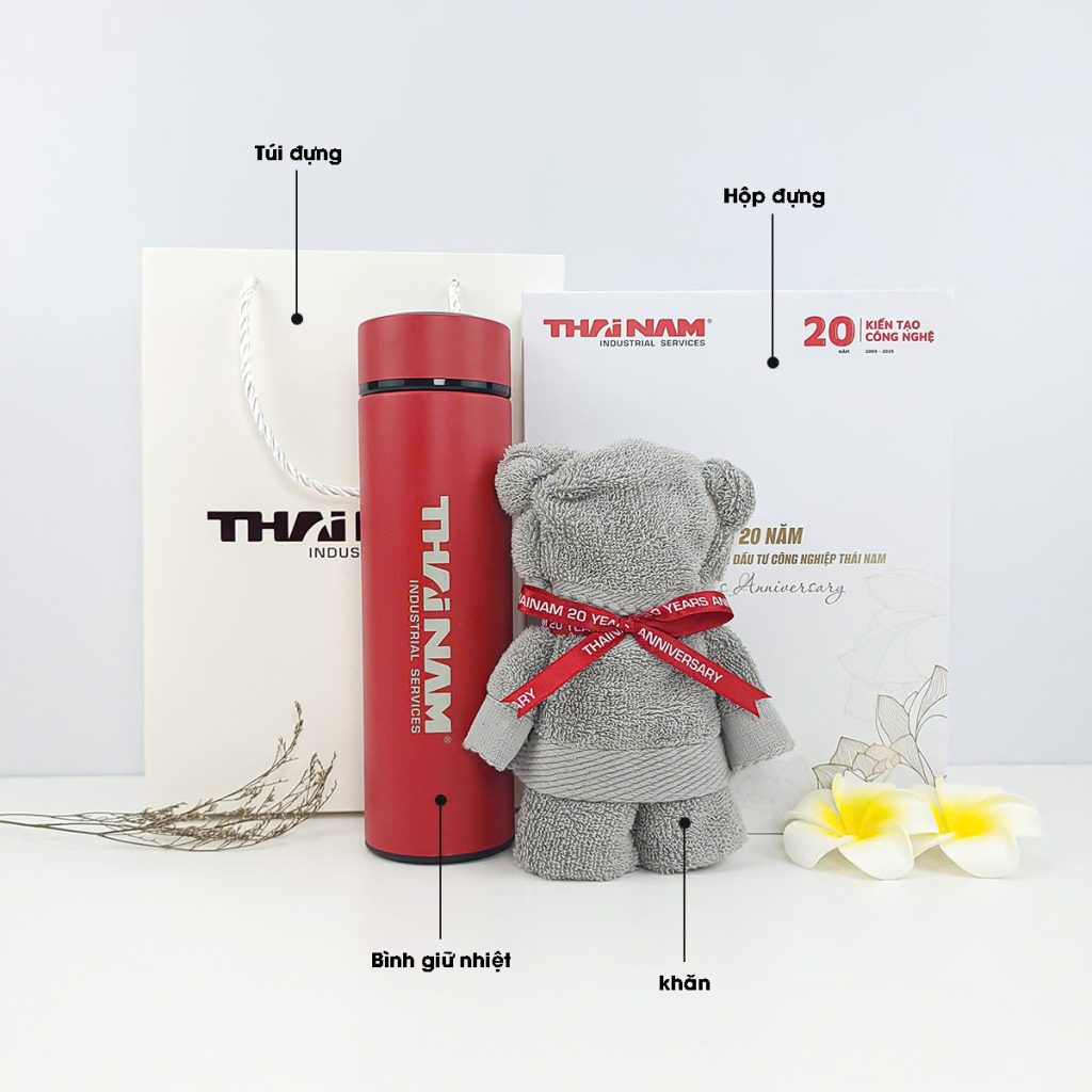 set qua tang binh khan in logo 2